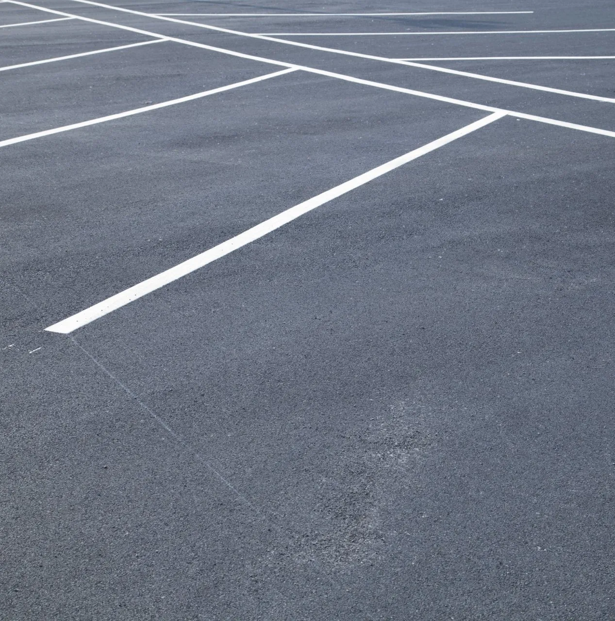 Parking lot in Miami freshly resurfaced with line striping just done
